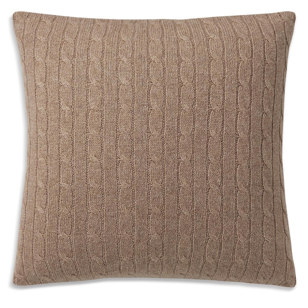 Ralph Lauren NWT cashmere cable square 18” pillow